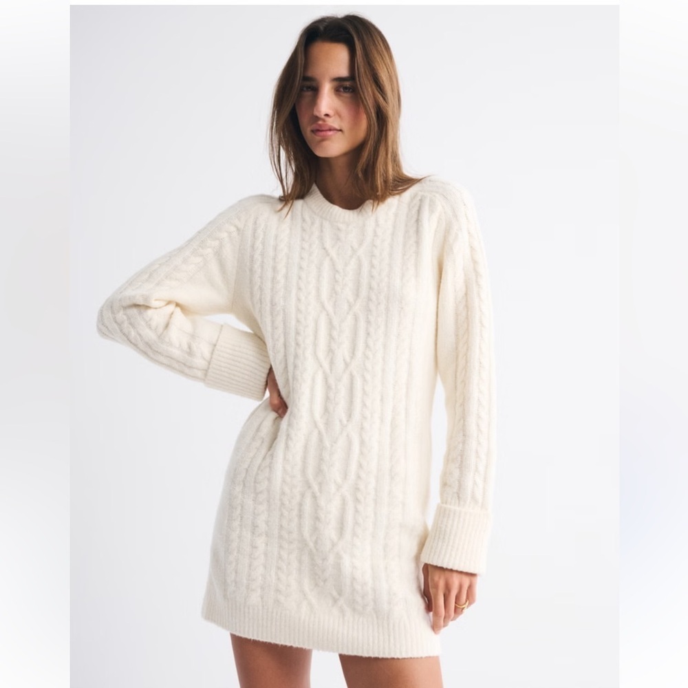 Dreamers Ivory Cable Knit Sweater Dress